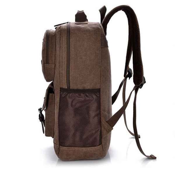 Men Multifunction Vintage Canvas Backpack Large Capacity
